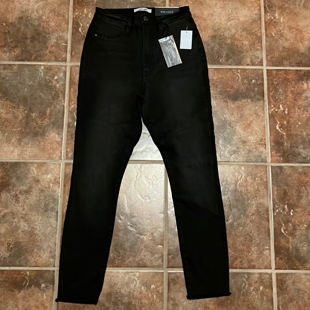 Black faded high rise skinny jean